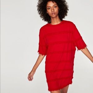 Zara Red Fringe Dress